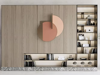 Modern Bookcase Decorative Cabinet 3d model