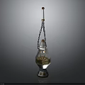 Vintage Style Hanging Decorative Furniture With Glass Body And Metal Chain Design