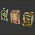 Three Decorative Household Wall Decor Pieces With Star Patterns And Colorful Frames
