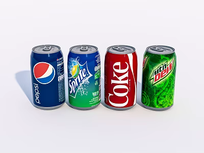 Refrigerator Storage For Pepsi Sprite Coke And Mountain Dew Beverage Cans 3d model
