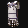 Ancient Roman Armor Design With White Purple Straps Pendants And Segmented Skirt