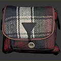 Colorful Plaid Fabric Crossbody Bag With Flap Design And Button Closure