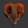 Mythical Game Movie Character With Horns Red Orange Skin And Lion Like Mane