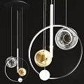 Modern Contemporary Chandelier Design With Circular Frame And Glass Gold White Balls
