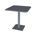 Black Square Top Side Table With Single Solid Base And Modern Design 3d model