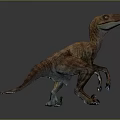 Realistic Brown Dinosaur With Standing Pose Sharp Claws And Long Tail