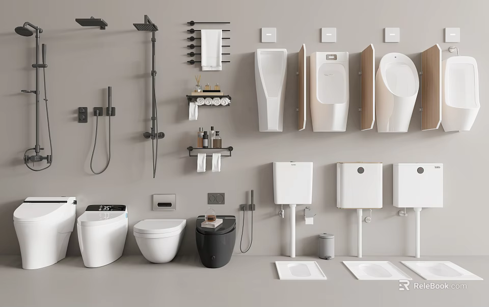 Modern Toilet Design Styles For Bathroom With Wall Hung And Floor Standing Models 3d model 