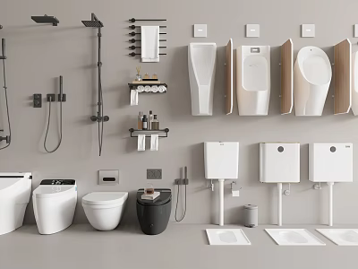 Modern Toilet Design Styles For Bathroom With Wall Hung And Floor Standing Models 3d model