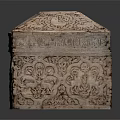 Ornate Carved Decorative Storage Box With Intricate Patterns And Vintage Design Style