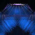 2018 China Excellent Dealer Awards Ceremony Stage With Purple Blue Lighting And Banners