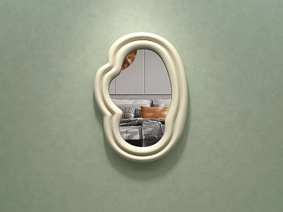 Decorative mirror hanging mirror wall decoration irregular shaped stone bathroom mirror bathroom mirror makeup mirror 3d model