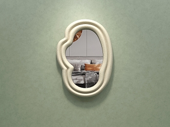 Decorative mirror hanging mirror wall decoration irregular shaped stone bathroom mirror bathroom mirror makeup mirror 3d model