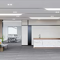 Modern Front Desk Company Office Front Desk Rest Area Conference Room Creative Company Front Desk Company Sofa Coffee Table Combination 3d model