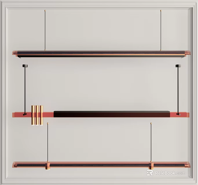 Modern Copper Chandelier Design With Multi layer Hanging Structure And Metal Frame 3d model