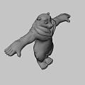 Cartoon Brown Bear Game and Movie Character 3D Model With Cheerful Expression Arms Outstretched
