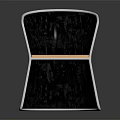 Modern Leisure Chair With Sleek Curved Black Frame And Beige Wooden Seat