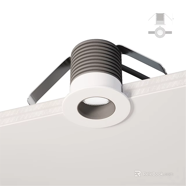Modern Recessed Downlight Spotlight Ceiling Mounted With White Gray Design And Installation Bracket 3d model