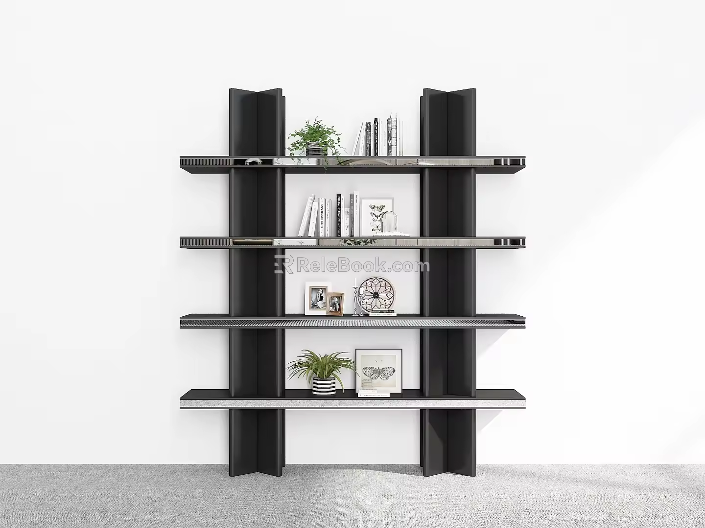 Bookshelf Bookshelf Ornaments Bookshelf Decorative Storage Rack Decorative Rack Bookshelf Shelf 3d model