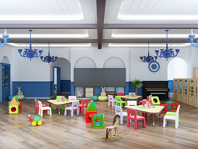 Mediterranean Kindergarten Children's Kindergarten 3d model