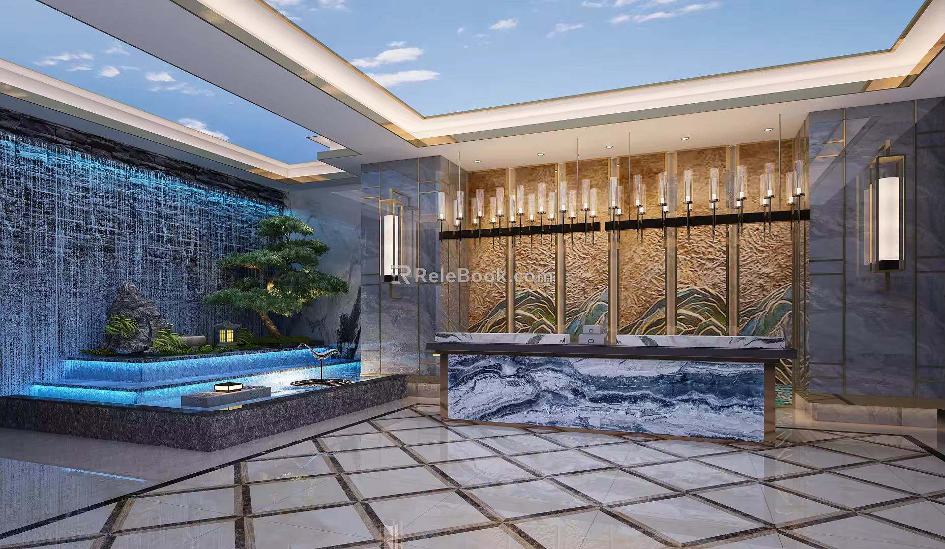 New Chinese Front Desk 3d model