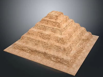 Ancient Pyramid Landscape With Layered Stone Steps And Dark Surrounding Background 3d model