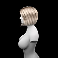 Game Movie Female Character 3D Upper Body Model With Blonde Short Hair And Black Background