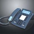 Modern Office Landline Phone With Handset Keypad And Digital Display Screen