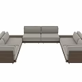 Modern Outdoor Sofa Sectional with Wooden Frame and White Cushions