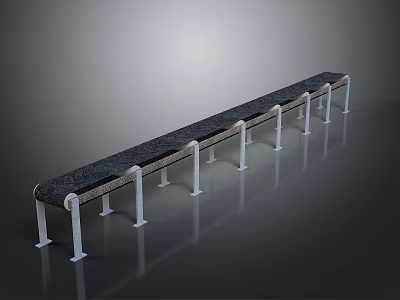 Modern Textured Bench With Black Seat And White Metal Legs Design 3d model
