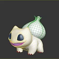Cute White Creature Character Featuring Big Tail Black Eyes And Blue Feet