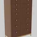 Elegant Dark Brown Entryway Cabinet Sideboard With Vertical Striped Design Gold Handles And Gold Legs