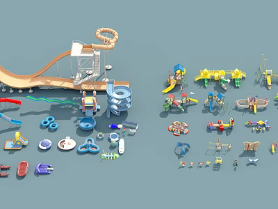 Modern Outdoor Water Recreation Facilities Children's Entertainment Toys 3d model