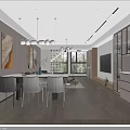 Modern Spacious Living And Dining Room With Minimalist Stylish Interior Design And Comfortable Home Furnishings