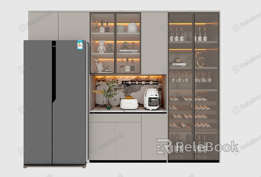 Light Luxury Style Wine Cabinet Refrigerator Integrated model