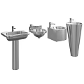 Modern Stainless Steel Washbasins With Pedestal Countertop And Wall Mounted Styles