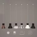 Modern Pendant Lights in Black White Silver Copper with Golden Interior Design