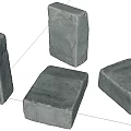 Durable Gray Concrete Blocks Essential for Road Infrastructure Construction 3d model