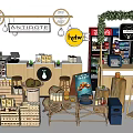 Antidote Store Interior With Lychee Sign Coca Cola Drinks Shelves And Green Decor
