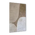 Abstract Paintings Featuring Neutral Tones Geometric Shapes And Black White Gray Wooden Frames