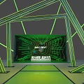 Modern Green Geometric Tunnel Arch Photo Spot With MAX TEXT
