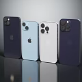 Apple Smartphones In Various Colors Featuring Camera Modules And Sleek Design 3d model