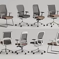 Office Chair with Mesh Back Multiple Styles Gray Brown White Designs and Wheels