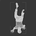 Zombie Crawling On Hands And Knees With Striped Shirt Tattered Jeans