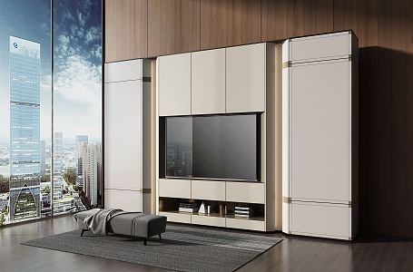 Modern TV background wall TV cabinet 3d model