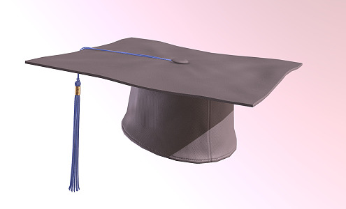 Modern doctoral cap graduation cap bachelor cap 3d model