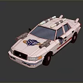 Military Vehicle With White Body Roof Searchlights Front Badge And Side Devices