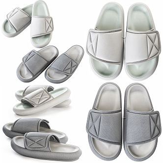 modern slippers shoes 3d model