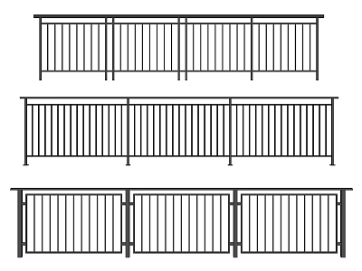 Modern Metal Fence Designs With Vertical Bars For Outdoor And Garden Areas 3d model