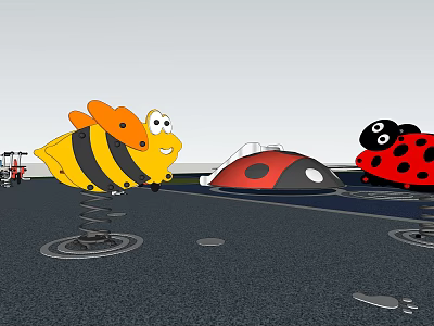 Modern rocking horse children's play facilities 3d model