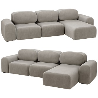 European Style Fabric Sofa American Style Living Room Sofa Office Sofa Tofu Block Sofa Children's Sofa 3d model